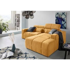DOMO collection Ecksofa »Brandon Sitzbelastung 140 kg, kleine Ausführung B/T/H: 214/100/80 cm«, Mit Kopfteilverstellung, auch in Leder und Cord, L-Form