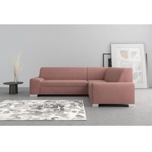 DOMO collection Ecksofa »Anzio in kubischer Formensprache, flache Armlehnen, L-Form«, Wahlweise mit Bettfunktion und Federkern für hohen Sitzkomfort