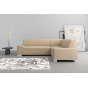 DOMO collection Ecksofa »Anzio in kubischer Formensprache, flache Armlehnen, L-Form«, Wahlweise mit Bettfunktion und Federkern für hohen Sitzkomfort