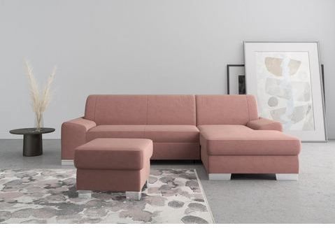 DOMO collection Ecksofa "Anzio L-Form", wahlweise mit Bettfunktion und Federkern
