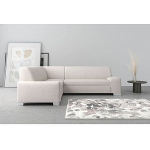 DOMO collection Ecksofa »Anzio in kubischer Formensprache, flache Armlehnen, L-Form«, Wahlweise mit Bettfunktion und Federkern für hohen Sitzkomfort