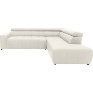 DOMO collection Ecksofa »Brandon L-Form, auch in Leder«, inklusive Kopfteilverstellung, wahlweise mit Sitztiefenverstellung