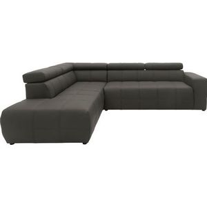 DOMO collection Ecksofa »Brandon L-Form, auch in Leder«, inklusive Kopfteilverstellung, wahlweise mit Sitztiefenverstellung