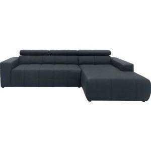 DOMO collection Ecksofa "Brandon Sitzbelastung 140 kg, große Ausführung, B/T/H: 289/177/80 cm", mit Kopfteilverstellung, wahlweise Sitztiefenverstellung, L-Form