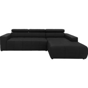 DOMO collection Ecksofa »Brandon große Ausführung B/T/H: 289/177/80 cm, auch in Leder und Cord«, mit Kopfteilverstellung, wahlweise Sitztiefenverstellung, L-Form