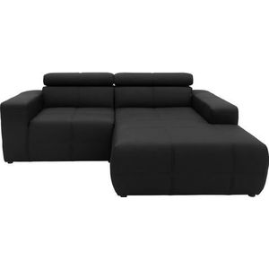 DOMO collection Ecksofa »Brandon Sitzbelastung 140 kg, kleine Ausführung B/T/H: 214/100/80 cm«, Mit Kopfteilverstellung, auch in Leder und Cord, L-Form