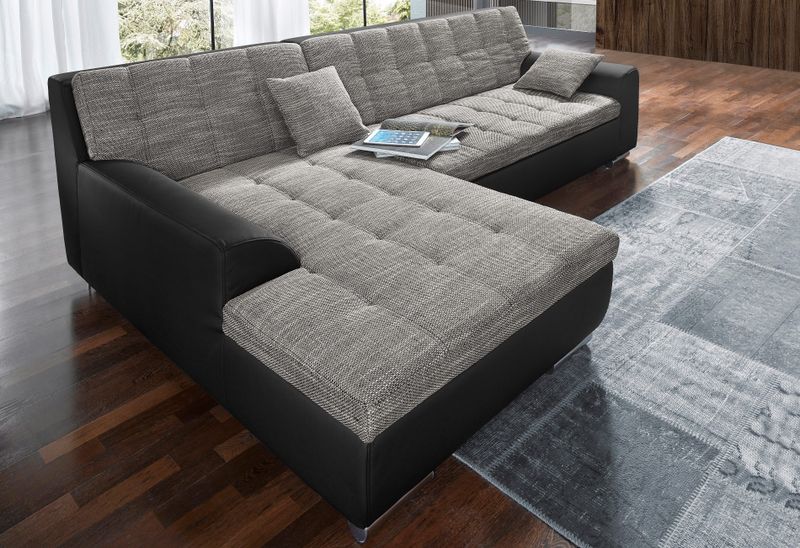 DOMO collection Ecksofa Treviso, wahlweise mit Bettfunktion, incl. Zierkissen