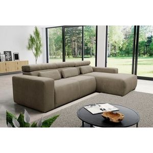 DOMO collection Ecksofa »Brandon große Ausführung B/T/H: 289/177/80 cm, auch in Leder und Cord«, mit Kopfteilverstellung, wahlweise Sitztiefenverstellung, L-Form