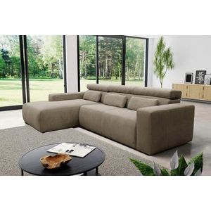 DOMO collection Ecksofa »Brandon große Ausführung B/T/H: 289/177/80 cm, auch in Leder und Cord«, mit Kopfteilverstellung, wahlweise Sitztiefenverstellung, L-Form