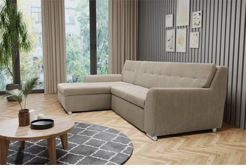 DOMO collection Ecksofa Treviso, wahlweise mit Bettfunktion, incl. Zierkissen