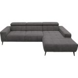 DOMO collection Ecksofa "Trento L-Form, mit Kufenfuß oder Einzelfuß", wahlweise mit Kopfteilverstellung, Recamiere links/rechts bestellbar