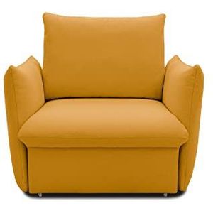 DOMO. Collection Cloud Box, fauteuil met slaapfunctie en boxspringvering, bank met bedlade, gestoffeerde stoel, 120 x 97 x 100 cm, enkele stoel in mango