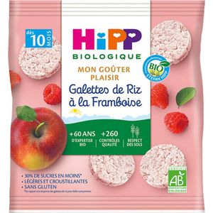 HiPP Mon Goûter Plaisir Frambozen Rijstwafels van 10 Maanden Biologisch 30 g