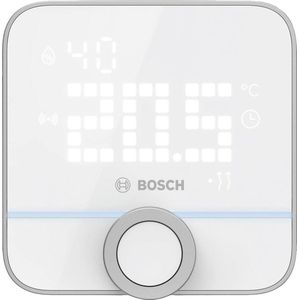 Bosch Smart Home Kamerthermostaat II voor bedrade verwarmingssystemen, 230 V, compatibel met Google Assistant en Alexa