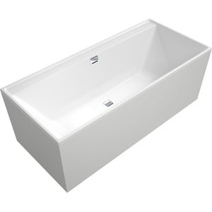 Villeroy & Boch Collaro Bad - 180x80cm - inbouw - rechthoek - met badwaste chrome - zonder panelen - wit UBA180COR2DV-01