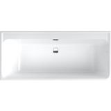 Villeroy & Boch Collaro half vrijstaand hoekbad 180x80cm rechthoek hoek links overloop chroom Acryl Glans Wit UBA180COR9CL00VD01