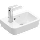 Villeroy & Boch O.novo fontein 1 kraangat links met overloop 36x25cm wit