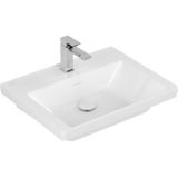 Wastafel villeroy & boch subway 3.0 met ceramicplus 1 kraangat geen overloop 60x47x16.5 cm wit alpin