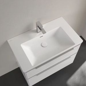 Wastafel villeroy & boch subway 3.0 met ceramicplus 1 kraangat met overloop 80x47x16.5 cm stone white