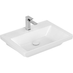 Villeroy & Boch Subway 3.0 meubelwastafel 65x47x16.5cm Rechthoek 1 kraangat zonder overloopgat Wit Alpin glans Ceramic 4A706601