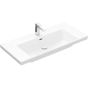 Villeroy & Boch Subway 3.0 meubelwastafel 100x47x16.5cm Rechthoek 1 kraangat met overloopgat Wit Alpin glans Ceramic+ 4A70A5R1