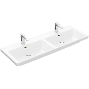 Villeroy & Boch - Subway 3.0 - Dubbele Wastafel - Wit Alpin - Inclusief Kraangaten