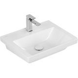 Wastafel villeroy & boch subway 3.0 met 1 kraangat zonder overloop 55x44x16.5 cm wit alpin