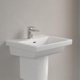 Wastafel villeroy & boch subway 3.0 met ceramicplus 1 kraangat met overloop 55x44x16.5 cm stone white