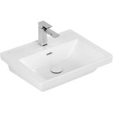 Wastafel villeroy & boch subway 3.0 met ceramicplus 1 kraangat met overloop 55x44x16.5 cm stone white