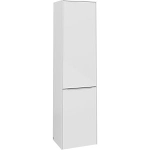 Villeroy & Boch Subway 3.0 Badkamerkast opbouw - 45x35x170cm - 1 rechtsdraaiende softclose deur - aluminium glanzende greep - spaanplaat - brilliant white C59300VE