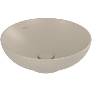 Villeroy & Boch Loop & friends opzetwastafel 42cm rond met overloop CeramicPlus almond 4A4600AM