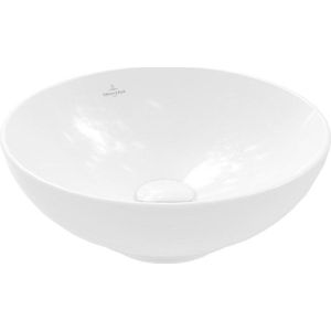 Villeroy & Boch Loop&Friends - Opzetwastafel, diameter 38 cm, met overloop, alpine wit 4A450001