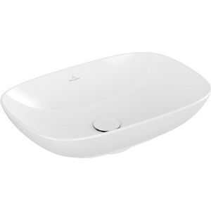 Opzetwastafel, 560x380 mm, met overloop, CeramicPlus, alpine wit