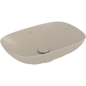 Villeroy & Boch Loop & friends opzetwastafel 56x38cm rechth zonder overloop CeramicPlus almond 4a4901am