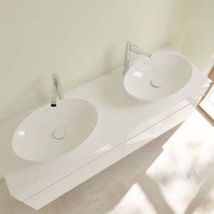 Villeroy & Boch Loop & friends opzetwastafel 56x38cm ovaal zonder overloop wit 4A470101