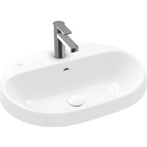Villeroy & Boch Architectura inbouwwastafel 60x45x17cm Ovaal 1 kraangat met overloopgat Wit Alpin glans Ceramic 5a666001