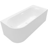 Villeroy & Boch Loop & friends half vrijstaand bad - 180x80cm - hoek rechts - Acryl Stone White mat