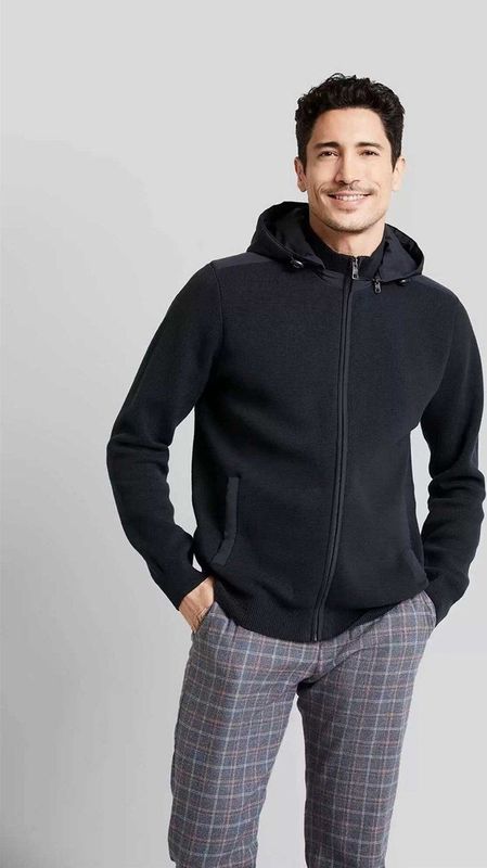 Bugatti - Vest - Donkerblauw - Katoen - Met Capuchon