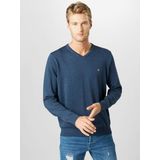 Fynch Hatton - V-Hals Trui - Donkerblauw - 100% Katoen - Regular Fit