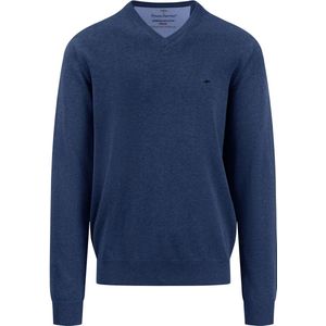 Fynch Hatton - V-hals Trui - Donkerblauw - 100% Katoen - Regular Fit
