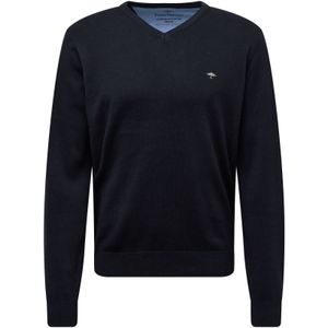 Fynch Hatton - V-hals Trui - Navy - 100% Katoen - Regular Fit
