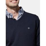 Fynch-Hatton Trui - Blauw - Effen - V-hals