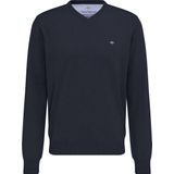 Fynch-Hatton Trui - Blauw - Effen - V-hals