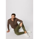 Fynch Hatton - V-hals Trui - Bruin - 100% Katoen - Regular Fit