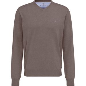 Fynch Hatton - V-hals Trui - Bruin - 100% Katoen - Regular Fit