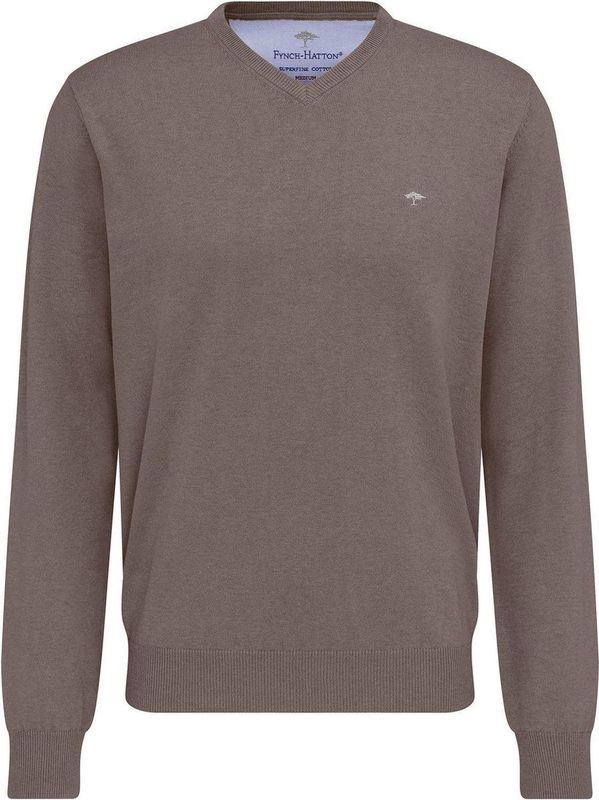 FYNCH-HATTON Strickpullover FYNCH-HATTON Pullover mit V-Kragen (1-tlg) mit V-Ausschnitt