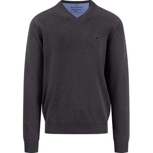 Fynch Hatton - V-hals Trui - Zwart - 100% Katoen - Regular Fit