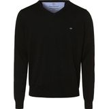 Fynch Hatton - V-hals Trui - Zwart - 100% Katoen - Regular Fit