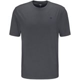 Donkergrijs T-shirt - Unikleur - Lange Mouwen - Ronde Hals