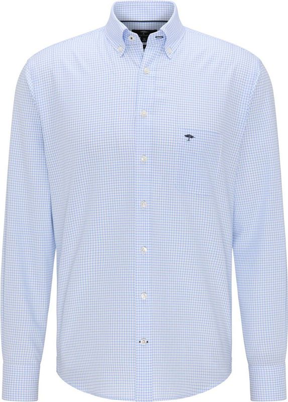 Fynch Hatton - Overhemd - Blauw - 100% Katoen - Lange Mouwen - Button-Down-kraag